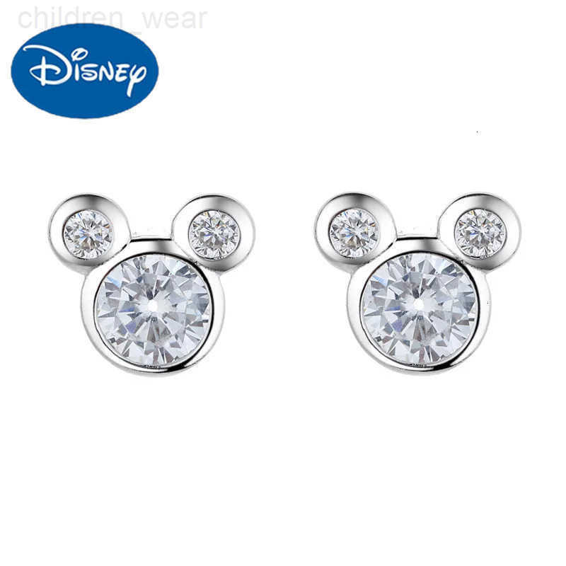 Disney 100% 925 Sterling Silver Jewelry Small and Exquisite Zircon Cute Cartoon Mickey Stud Earrings for Women W20250716
