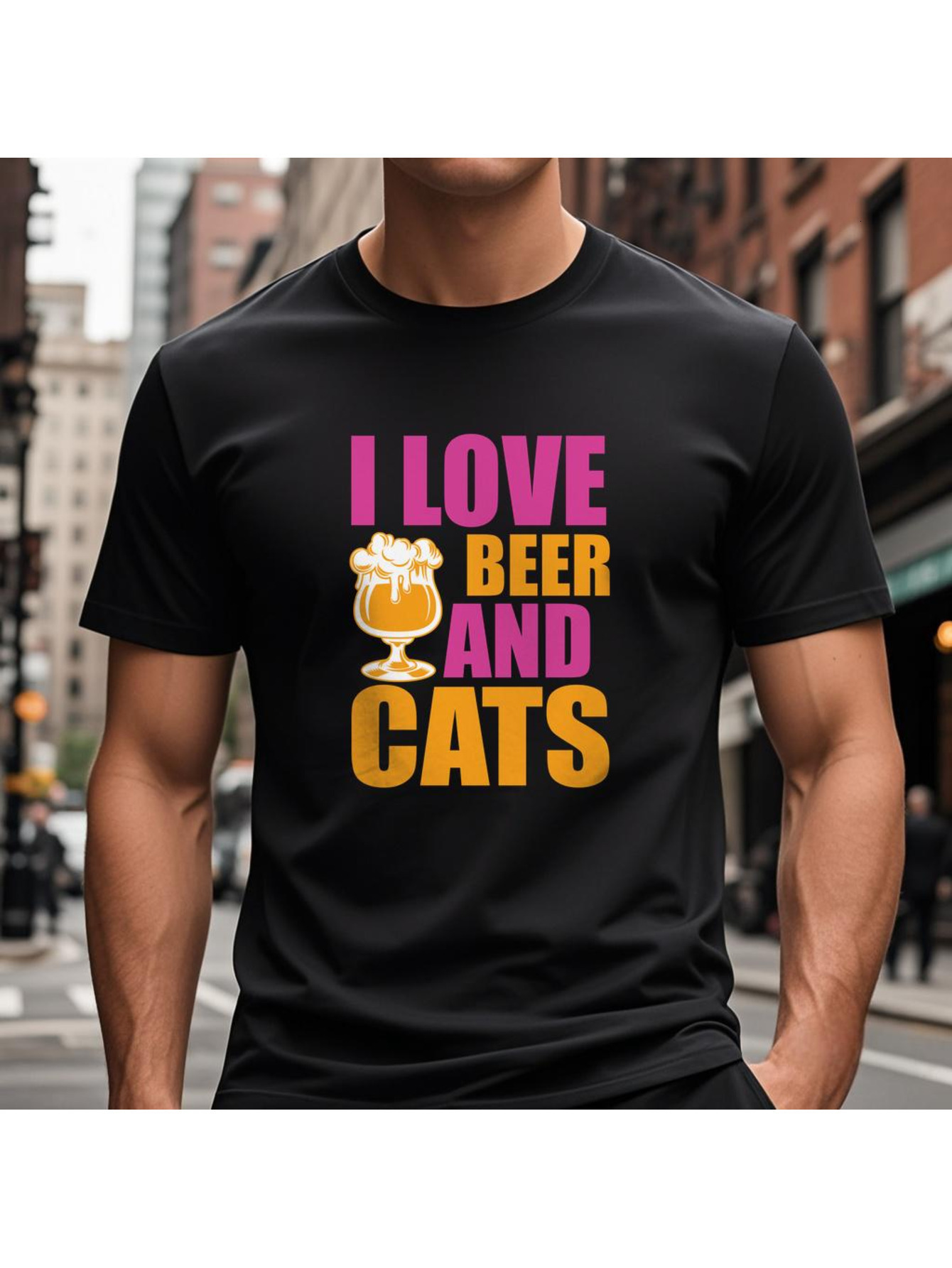VogueEpoch Adult T Shirts Round collar text Cotton Short sleeve 180g White black Men S-3XL tiger Wed 24
