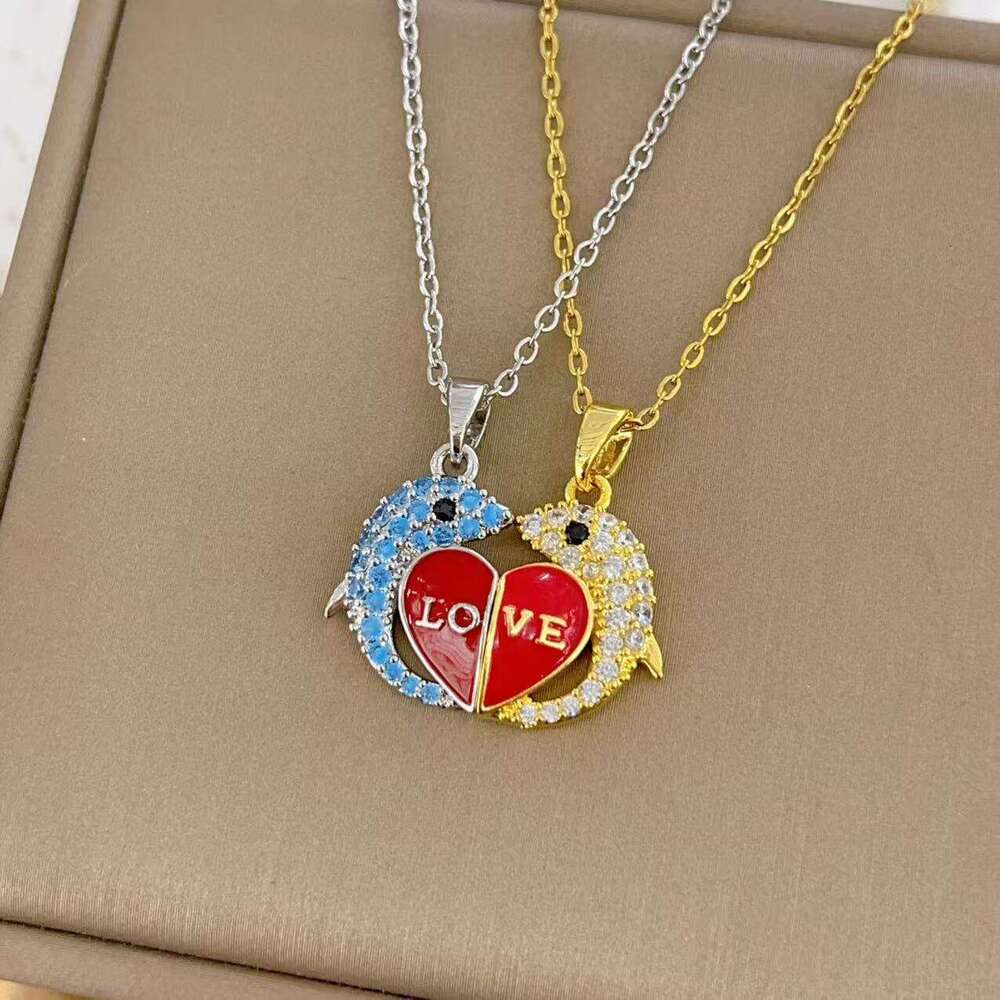 Hot Selling LOVE Heart Couple Magnet Attraction Pendant Women Necklace Clavicle Chain Jewelry 71F