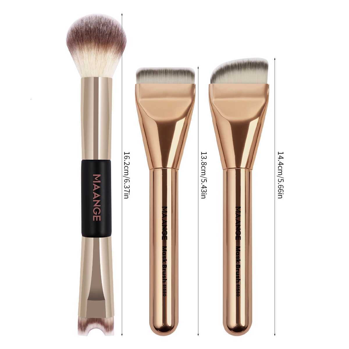 3pcs Makeup Brushes Set Facial Foundation Mask Brush for Liquid Cream Cosmetics Blending U-Shaped Top Powder Nose Contour XJ2500716