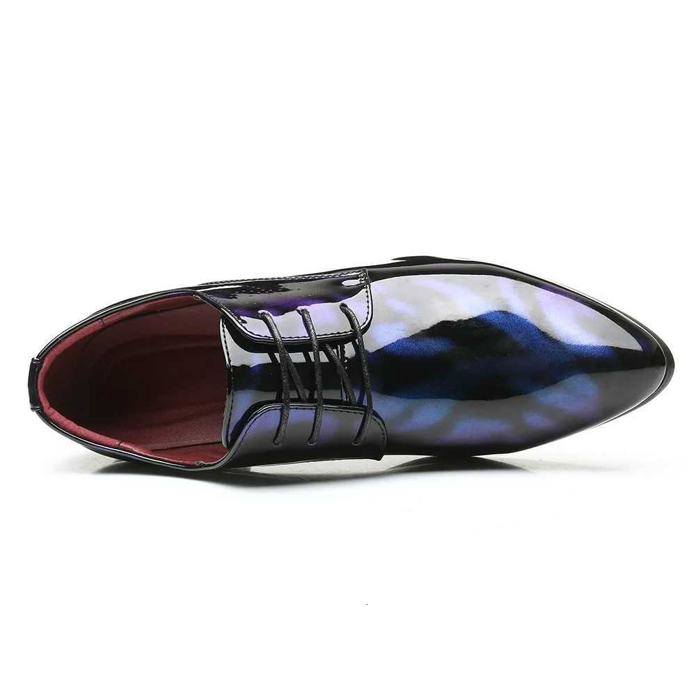 Large Size Sharp Pointed British Style Mens Shoes Glossy Business Leather Work Shoes Elegant Personality Y250715