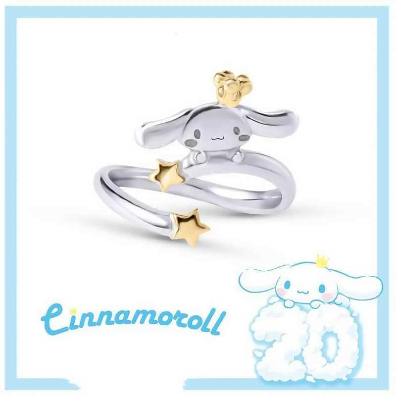 Sanrio 925 Sterling Silver Ring Cinnamoroll Cartoon Styling Exquisite Versatile Advanced Opening Ring Anniversary Memorial Gift w250716