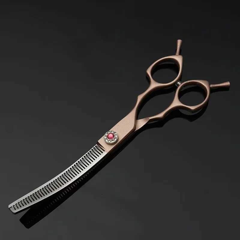 7 Inch Dog Curved Chunkers Shears Curved Thinning Scissors Stainless Steel Dog Grooming Scissors Special Designed for Pets W250716