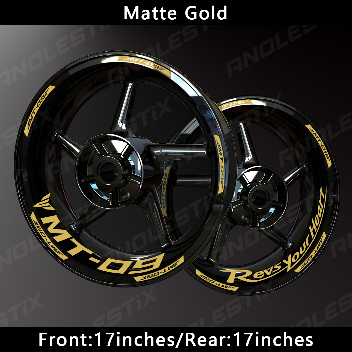 AnoleStix Reflective Motorcycle Wheel Sticker Hub Decal Rim Stripe Tape For YAMAHA MT-09 MT09