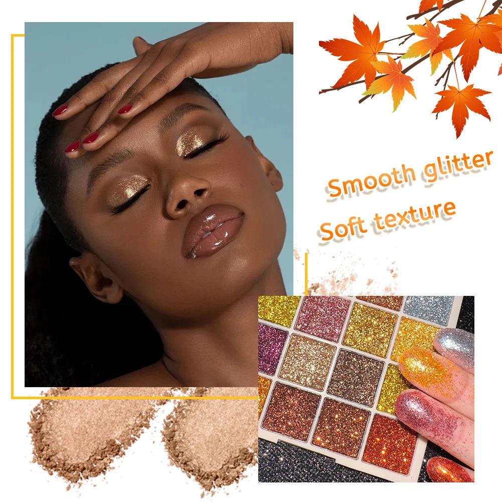 16 Colors Glitter Sequin eyeshadow Palette Diamond Shimmer Body Face Art Makeup Waterproof Skin Sequins Gloss Eyeshadow Palette 250712