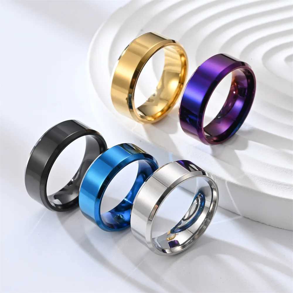 7 Colors 8mm Men Rings Titanium Stainless Steel Rings For Men Women Matte Brushed Wedding Engagement Ring Couple Jewelry Gift S250716