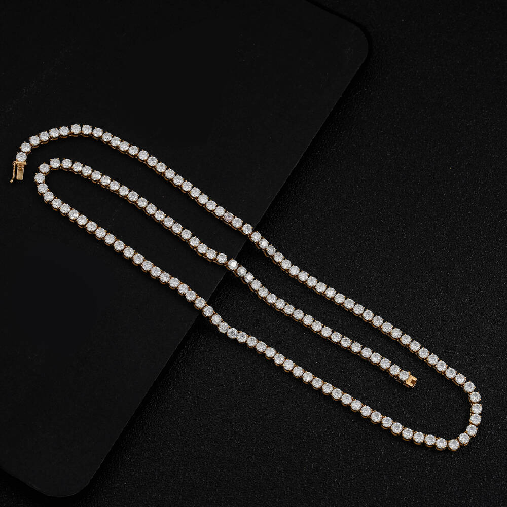 Wholesale Mens and Womens Fashionable 925 Silver Tennis Link Chain 22 Inches Moissanite Diamond Tennis Necklace for Gift