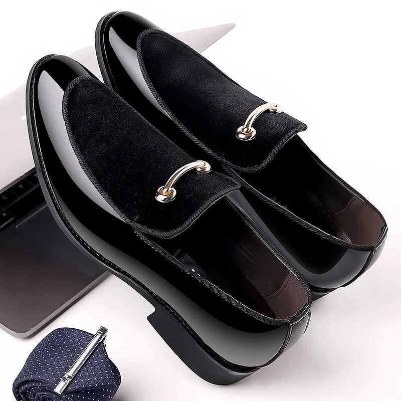 Men Shoes Leather Luxury Business Oxford Breathable Patent Formal Plus Size Men Office Wedding Flats Black Dress Oxfords Y250715