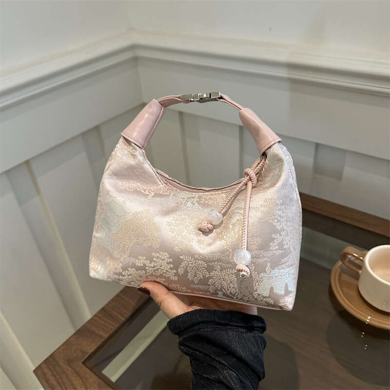 Chinese Embroidered for Women 2025 New Summer Commuter Crossbody Niche Ancient Style Handheld Bucket Bag