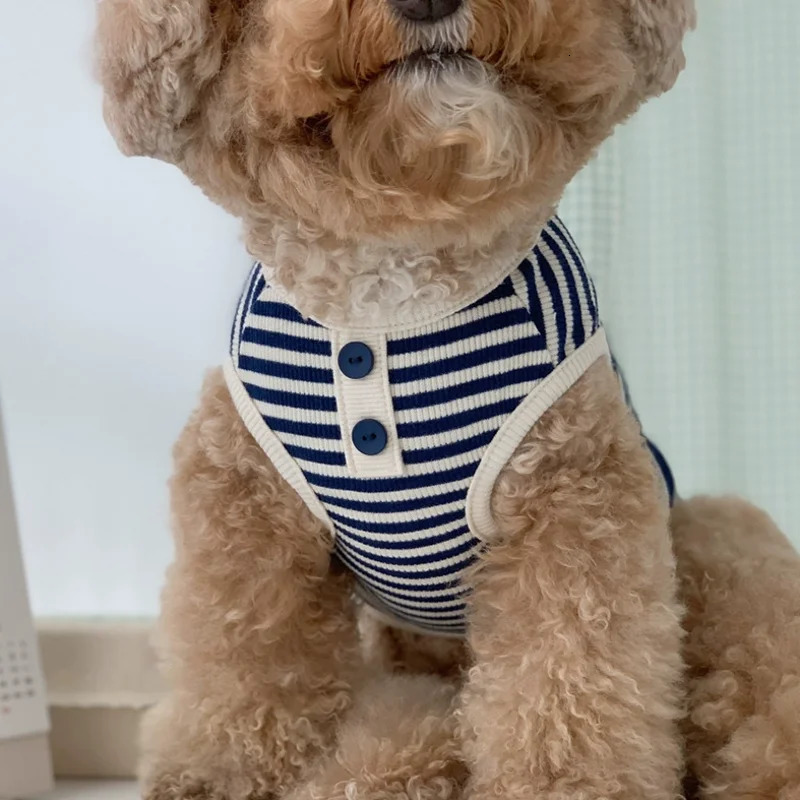 Pet Dog Striped Sweatshirt Clothes for Small Dogs Puppy Summer Soft Cat Vest Bichon Chihuahua Costumes 250711