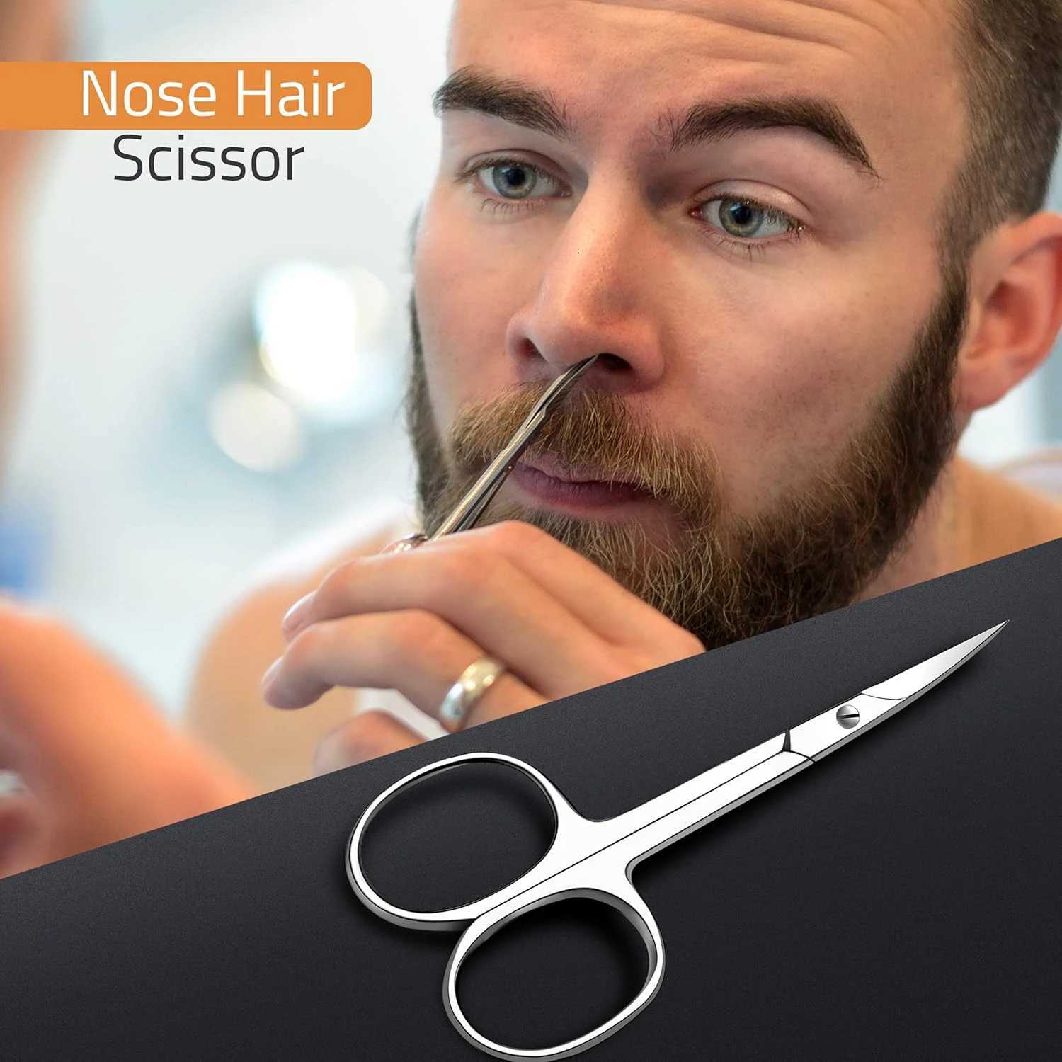 Care Eyebrow Scissors Curved rounded stainless steel scissors for grooming mustache beard eyelashes ear hair. Perfect W250716
