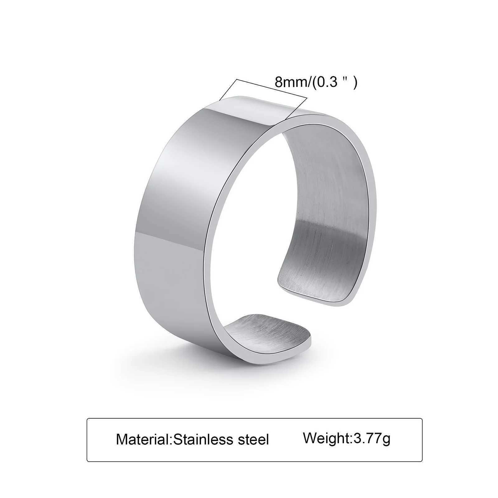 Vnox 6/8/11.5mm Ring for Men Waterproof Never Fade Stainless Steel Finger Band Reszibale Plain Classic Basic Punk Ring S250716