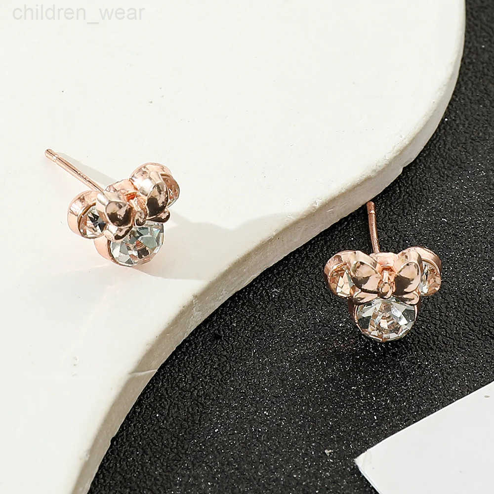 Disney Cartoon Mickey Mouse Earrings for Girls Kawaii Rhinestone Earrings Birthday Party Jewelry Accessories Gifts W20250716