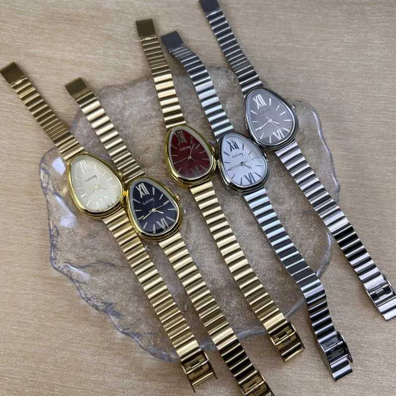New Ladies es gift Snake for Women Luxury Fashion Steel Str Quartz Wristwatches Dropsing Clock Y250715