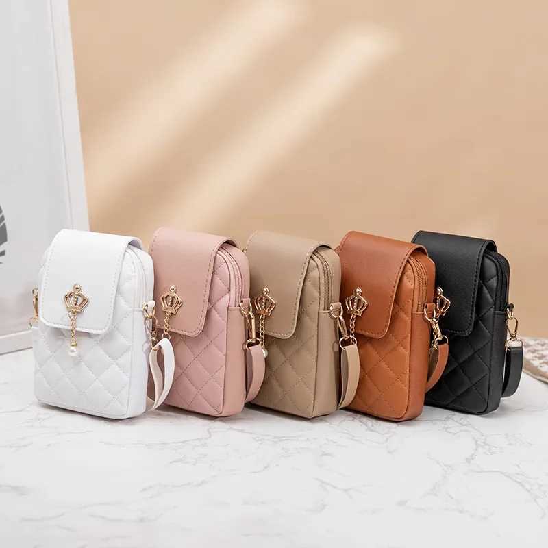 Single Shoulder Phone Messenger Bag Pocket Pouch PU Leather Crossbody Phone Purse Vertical Women Mini Bag Women
