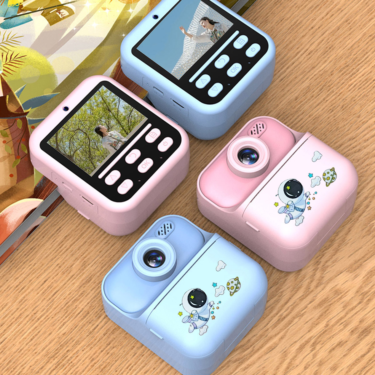 Instant Printing Camera: 4800W Pixels, 1080P Video, 16X Zoom, 2.4-inch Eye-protecting Screen, 1300mAh Battery, Filter Stickers & More