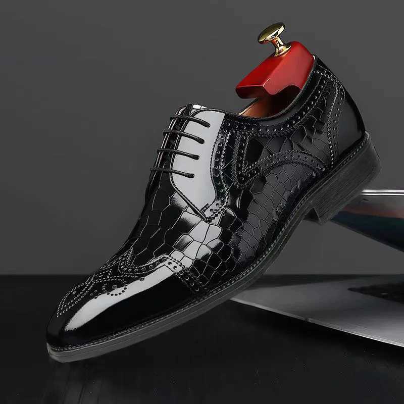 Luxury Mens Dress Shoes High Quality Business Leather Shoes Pointed Toe Trend Man Wedding Shoe Durable Men Shoes 38-48 Shoes Y250715