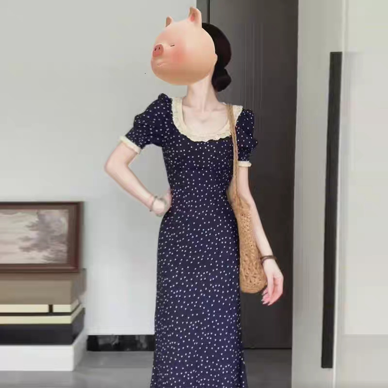 2025 French Style High-End Early Autumn Polka Dot Dress for Women New Summer Beach Vacation Elegant and Decent Long