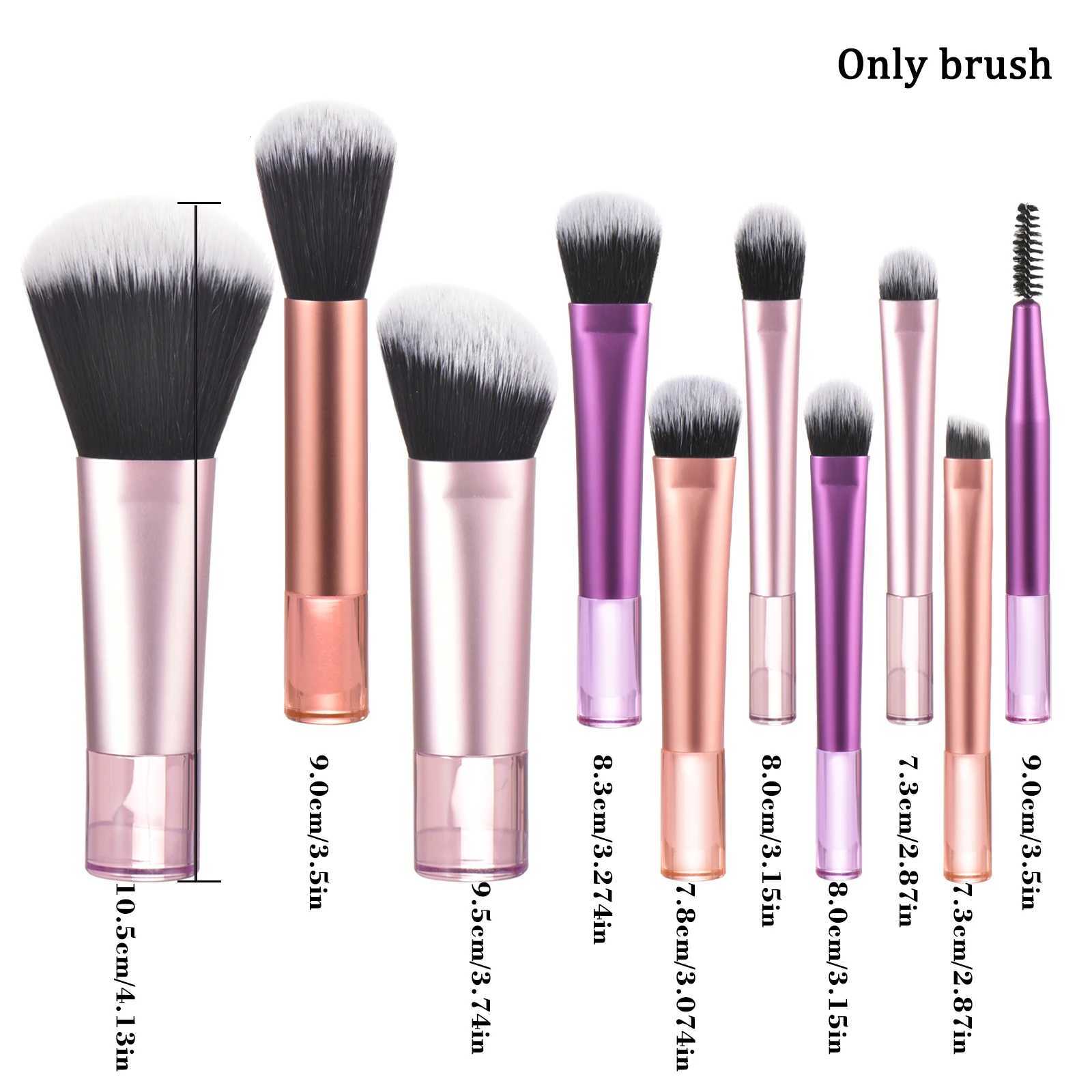 10 Black Mini Makeup Brushes Travel Portable Makeup Tool Makeup Puff - Palm Brush Professional Makeup Tool SetXJ2500716
