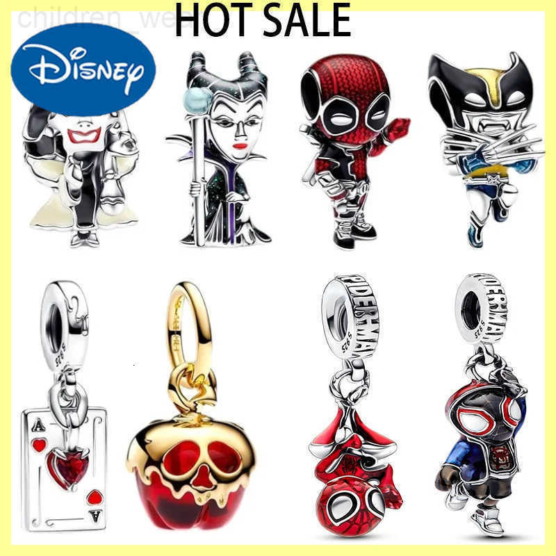 Disney Collection Original Bracelet Iron Man Spider Man Pendant Gift Charms Silver 925 Silver Deadpool Wolverine Charm Beads W20250716