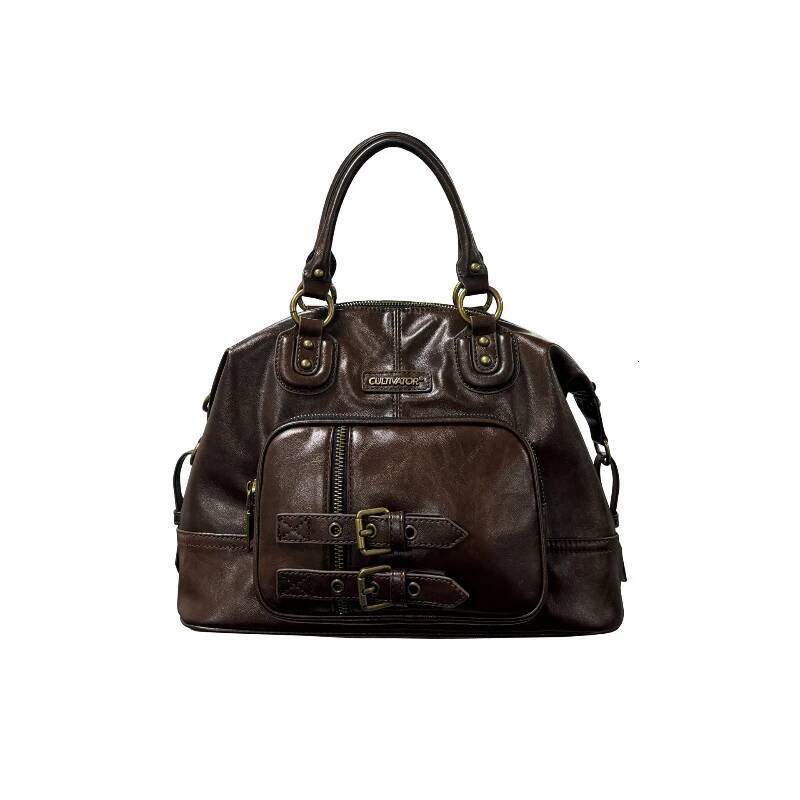 Vintage Leather Handle Women Backpacks Retro Brown Large Capacity Purse Ladies Hot Girls Y2k Bags Schoudertassen Dames Groot