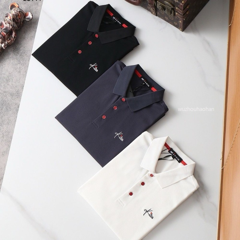 Men Polos Summer Short Sleeve kiton T-shirt Business Leisure Lapel Embroidered Tops K1289