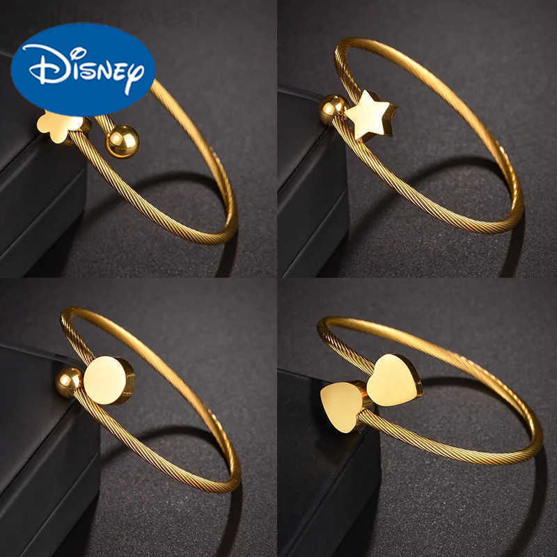Disney Hip Hop Stainless Steel Bracelet Adjustable Open Cuff Charm Bangle for Men Women Punk Heart Bracelets Lovers Jewelry Gifts W20250716