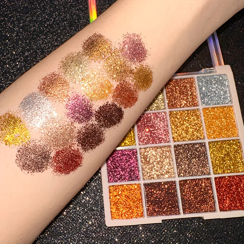 16 Colors Glitter Sequin eyeshadow Palette Diamond Shimmer Body Face Art Makeup Waterproof Skin Sequins Gloss Eyeshadow Palette 250712
