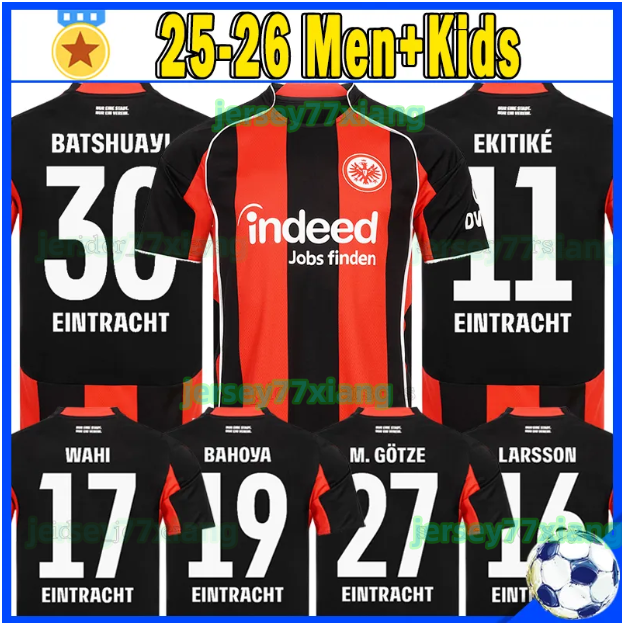 25 26 Eintracht Frankfurt Soccer Jerseys EKITIKE BATSHUAYI SKHIRI Football Shirt Retro 1999 LARSSON DINA EBIMBE 2025 2026 LISZTES DAHOUD KOCH Men Uniforms kids kits