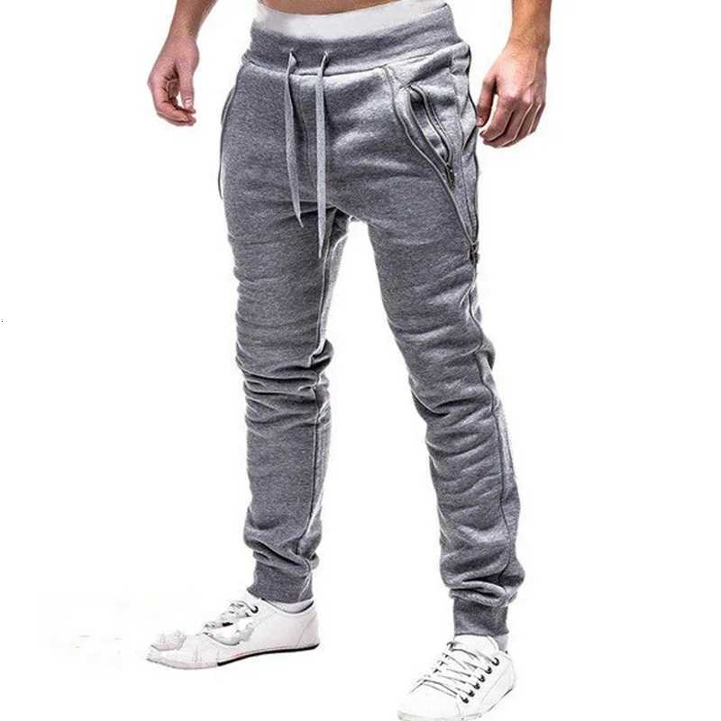 New Casual Pants Men Solid Mid Waist Streetwear Trousers Men Zipper Pockets Full Length Mens Joggers Pants 3XL Mens Pants y250716
