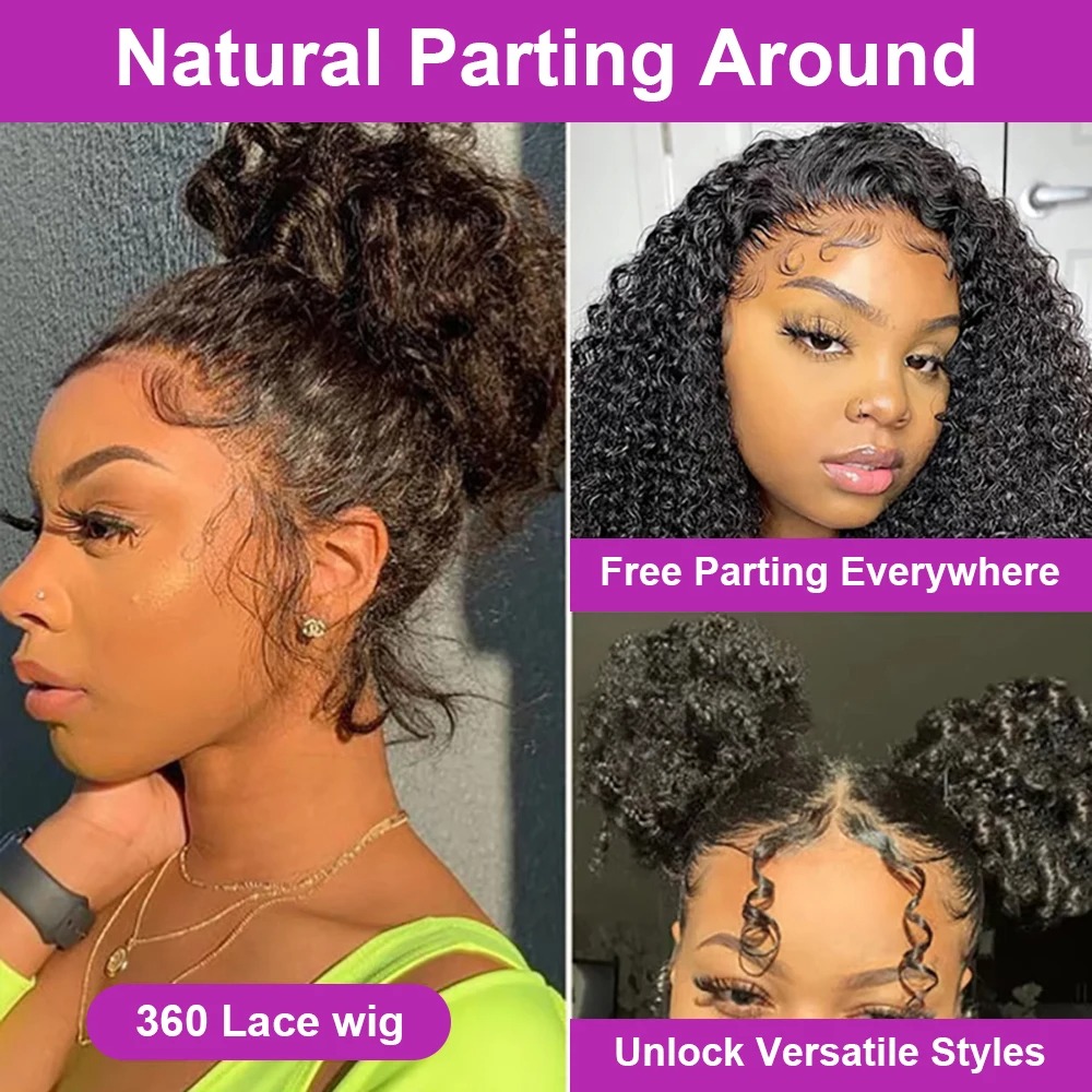 300 Density 360 Full Hd Lace Front Wig for Women PrePlucked 36 Inch Curly Wigs 13X4 Deep Wave Frontal Wig Human Hair Synthetic Wig