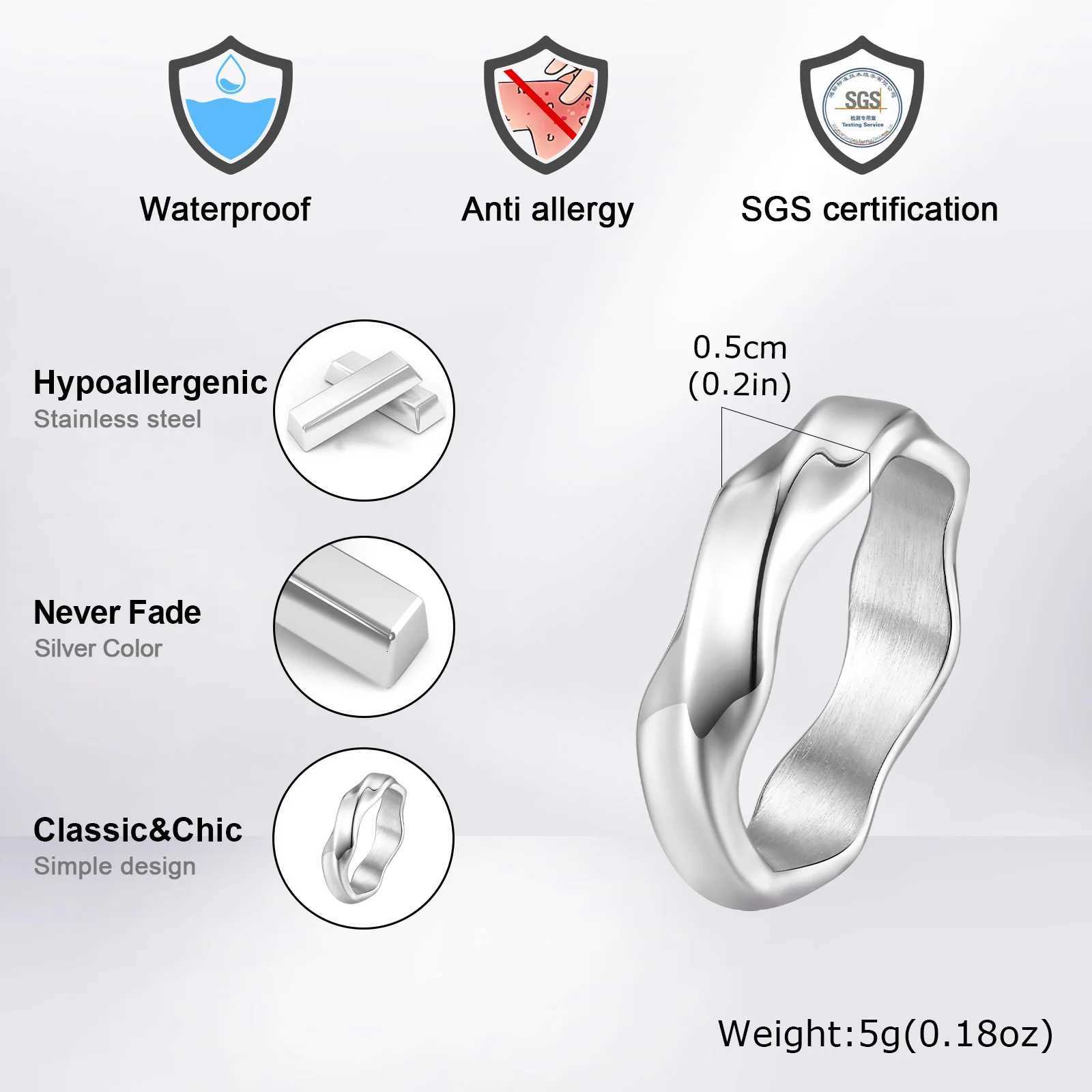 Vnox 2025 New Mobius Ring for Men Boys Oxidized Twisted Stainless Steel Finger BandRetro Endless Love Anniversary Gift for Him S250716