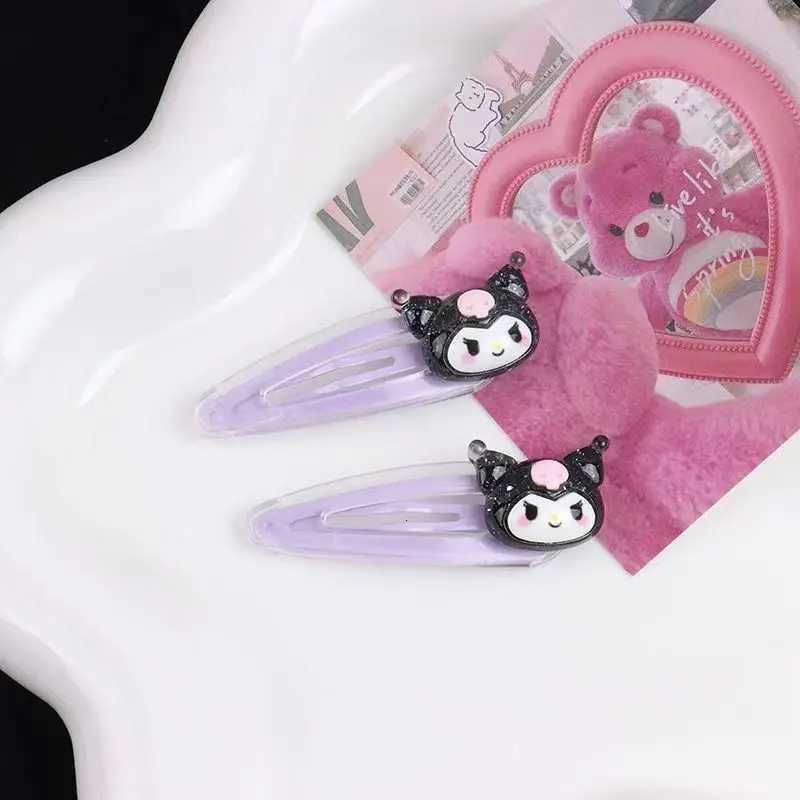Sanrio 2Pcs Sanrio Girls Hair Clips Kawaii Mymelody Kuromi Cinnamoroll Hairpins Kids Hair Accessories Gift w250716