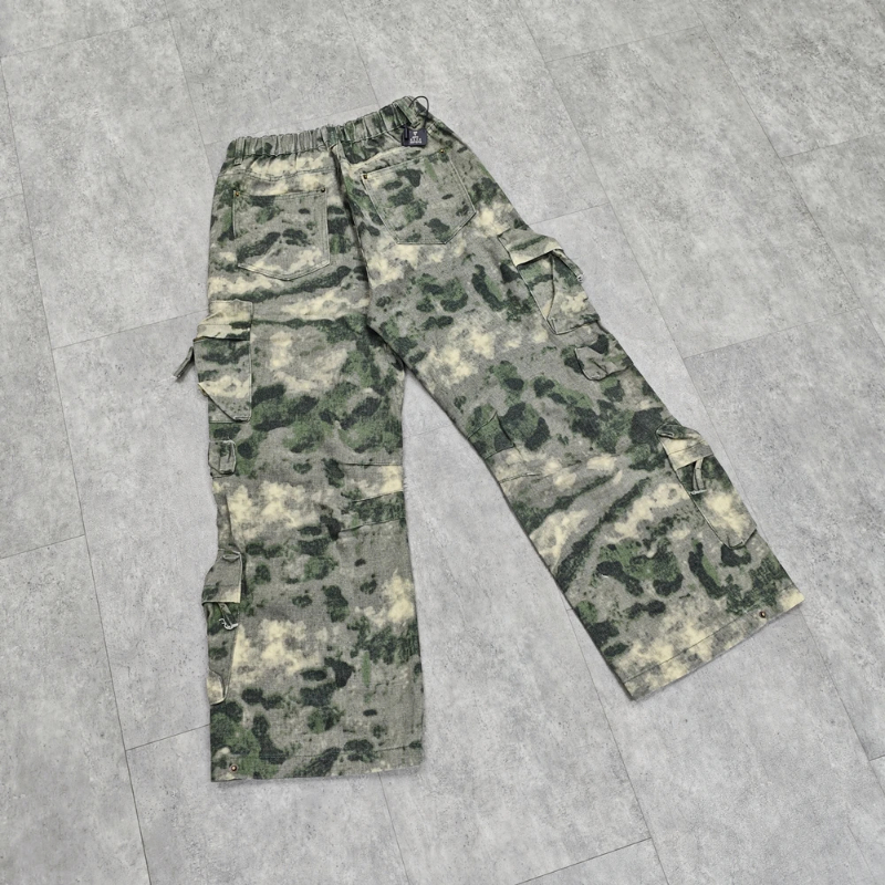 Fashion Cleanfit Style Camouflage Loose Oversize Vintage Streetwear Trousers High Street Casual Cotton Cargo Pants For Men Z260315
