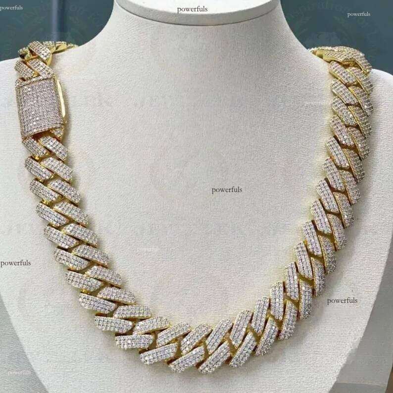 necklace moissanite designer jewelry cuban link chain Iced Out Pass Dia Tester vvs Moissanite Jewelry chains