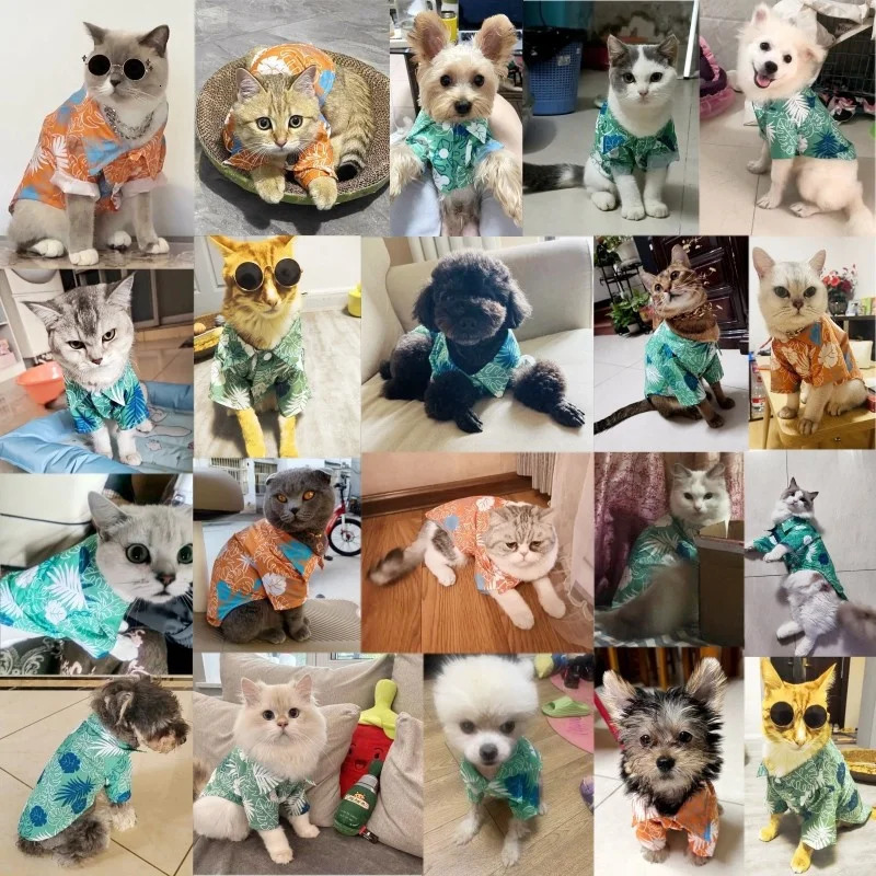Summer Dog Clothes Hawaiian Style Pet Beach Shirts Fashion Puppy Vest Coconut Print Cat Shirt Chihuahua Yorkies Clothes 250711