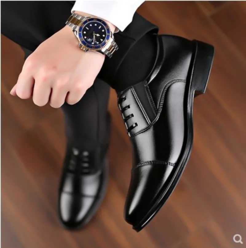 Formal Business Shoes Mens Soft Sol Black Casual Mens Shoes Youth Comfortable Wear-resistant Leather Shoes Oxford Shoes for Men Y250715