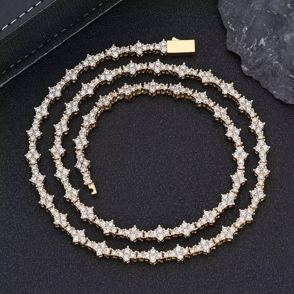 6.5mm Moissanite Tennis Chain S925 Silver Womens Hip Hop Necklace Personalized Jewelry