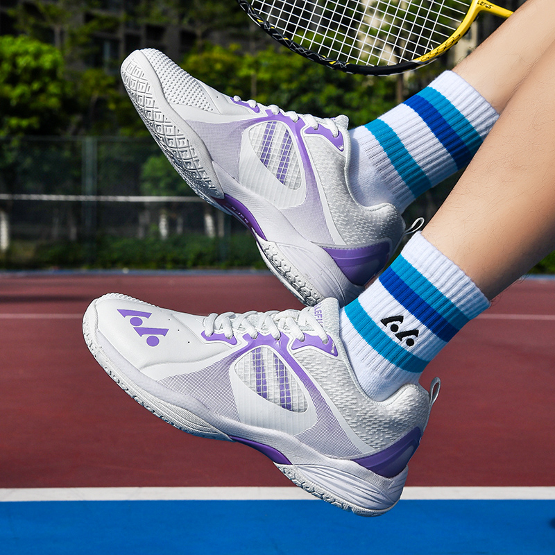 Professional grade tennis shoes with full palm air cushion, narrow last, clay court anti-slip, rebound support for match and practice