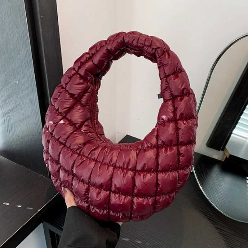 Quilted Embroidered Thread Womens Bag Pleated Cloud Mini Handbags Down Padded Lightweight Clutch Bag Cotton Small Shoulder Bags
