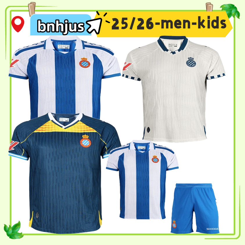 2025 2026 RCD Espanyol Soccer Jerseys Retro 1998 Football Shirts 2024 2025 S.GOMEZ EL HILALI CABRERA A.TEJERO SANCHEZ CARDONA C.ROMERO GRAGERA PUADO Men Uniforms Kits