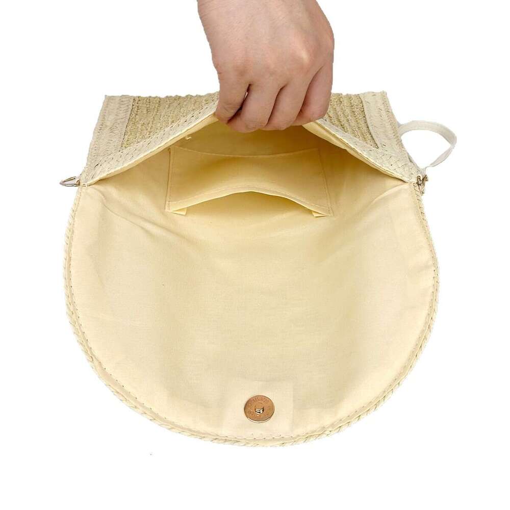 Women's Envelope 2025 Summer New Color-Block Straw Woven Crossbody Phone Flip Cover Tassel Small Square Bag