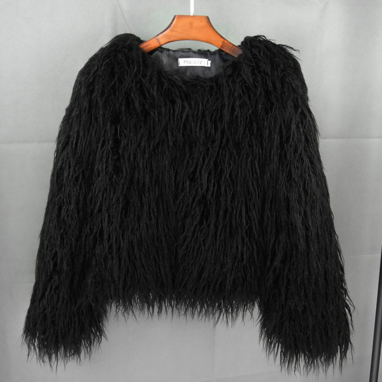 FQLWL Colorful Warm Faux Women Fur Coat Loose Black White Pink Plush Coat 2024 Female Jacket Fur Autumn Winter Shaggy Outerwear