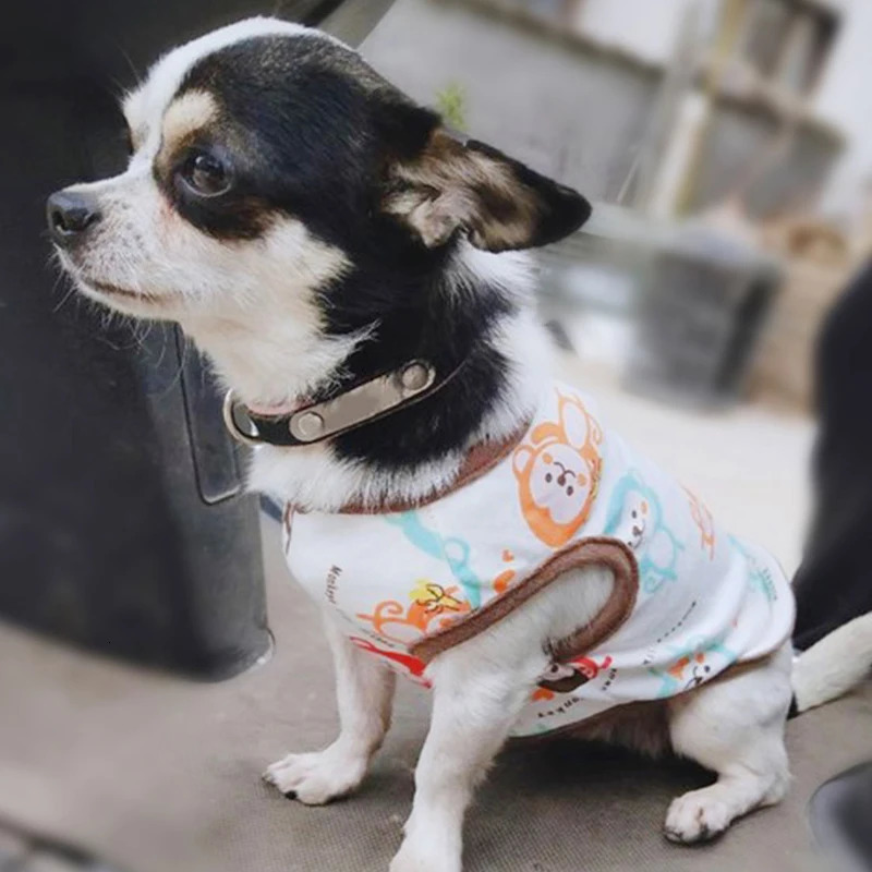 Summer Dog Vest Cute Cartoon Print Breathable Thin TShirt for Small Medium Fashion Chihuahua Yorkshire Pet Clothes 250711