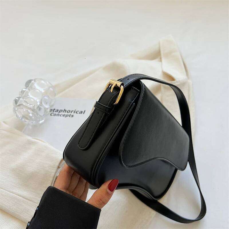 Vintage Shoulder Bag For Woman, Chain Handbag, Black Crossbody Underarm Bags,