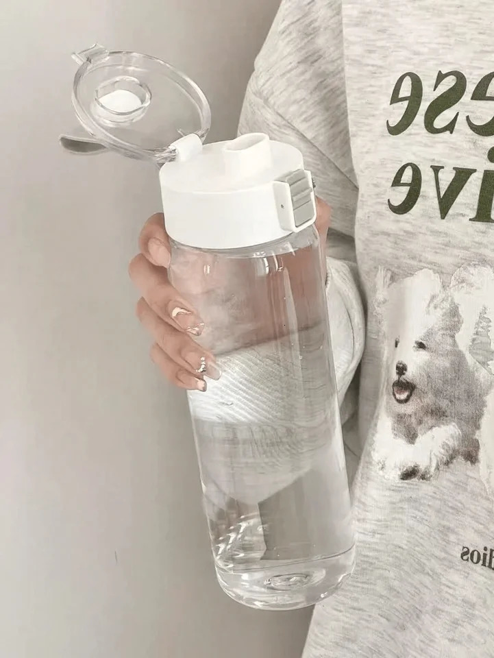 1pc Portable Sports Fitness Large Capacity Transparent Cup Outdoor Travel Office Essential Water Bottle 250715