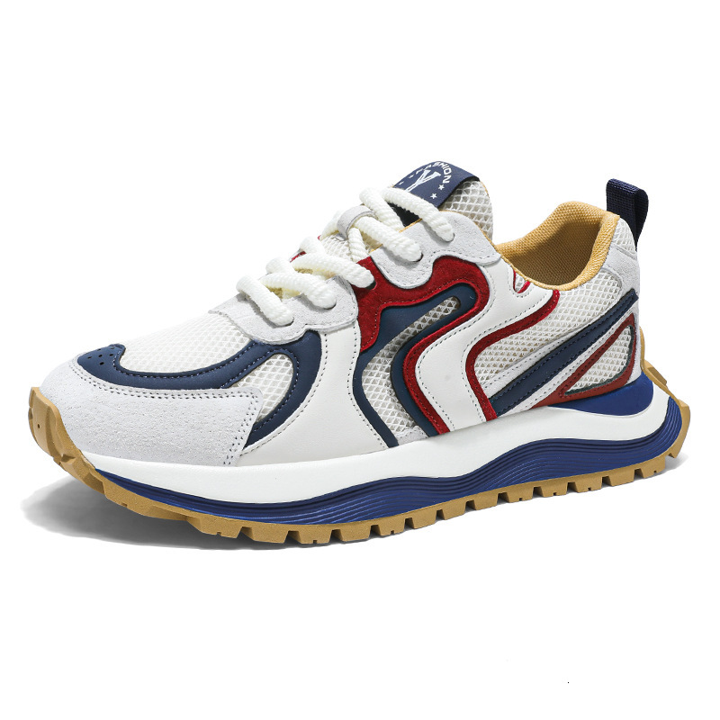 2025 Summer New Breathable Mesh Thick Sole Non-Slip Wear-Resistant Sports Men's Casual Dad Shoes ddmysaturn
