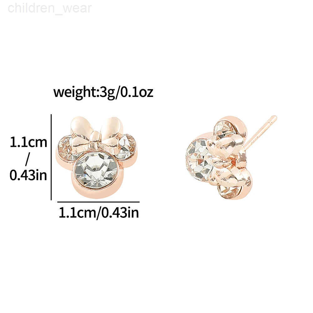 Disney Cartoon Mickey Mouse Earrings for Girls Kawaii Rhinestone Earrings Birthday Party Jewelry Accessories Gifts W20250716