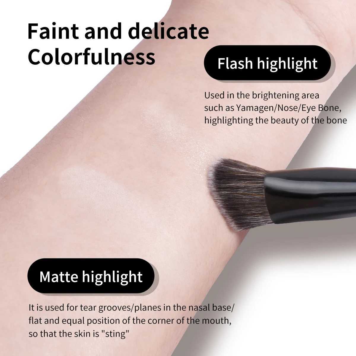 1ANGE Makeup Brush Triangle Top Brush Details for Highlight Conceal Cosmetics Blending Brush Soft Bristle for Travel Gift XJ2500716