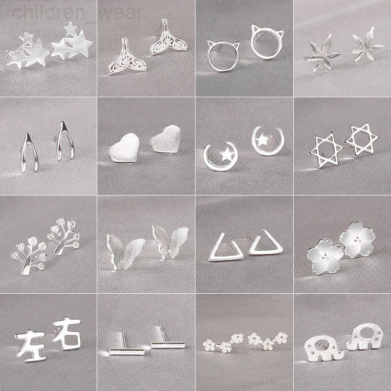 Disney 925 Silver Needles Lovely Mini Stud Earrings Women Cute Heart Star Moon Daisy Christmas Xmas Planet Butterfly Ear Studs W20250716